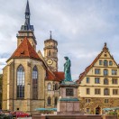 es2- Stuttgart - "Stiftskirche" iglesia Colegiata - Historia de la construcción del "románico